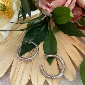 Silver Chunky Hoop Earrings
